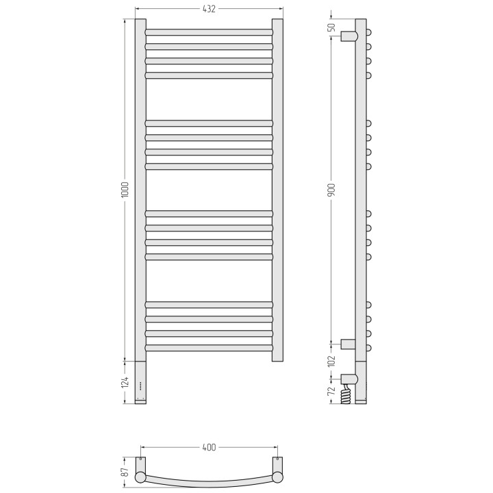 Сунержа 032-6002-1040 полотенцесушитель элект. 100х40