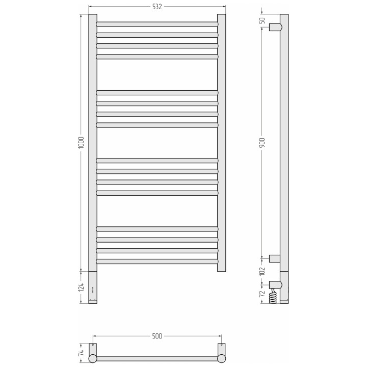 Сунержа 03-6004-1050 полотенцесушитель электрический золото