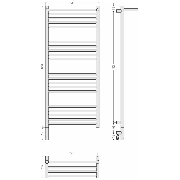 Сунержа 05-6006-1250 электрический полотенцесушитель