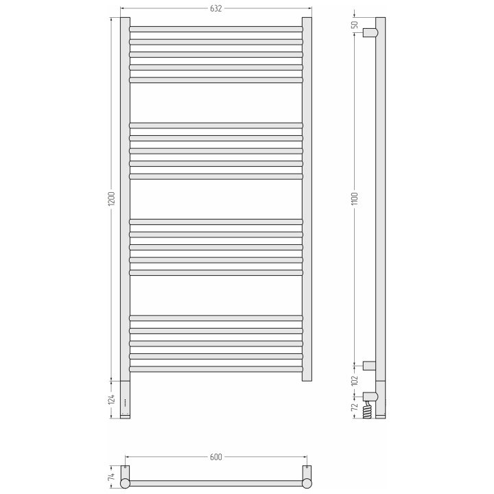 Сунержа 05-6004-1260 полотенцесушитель электрический