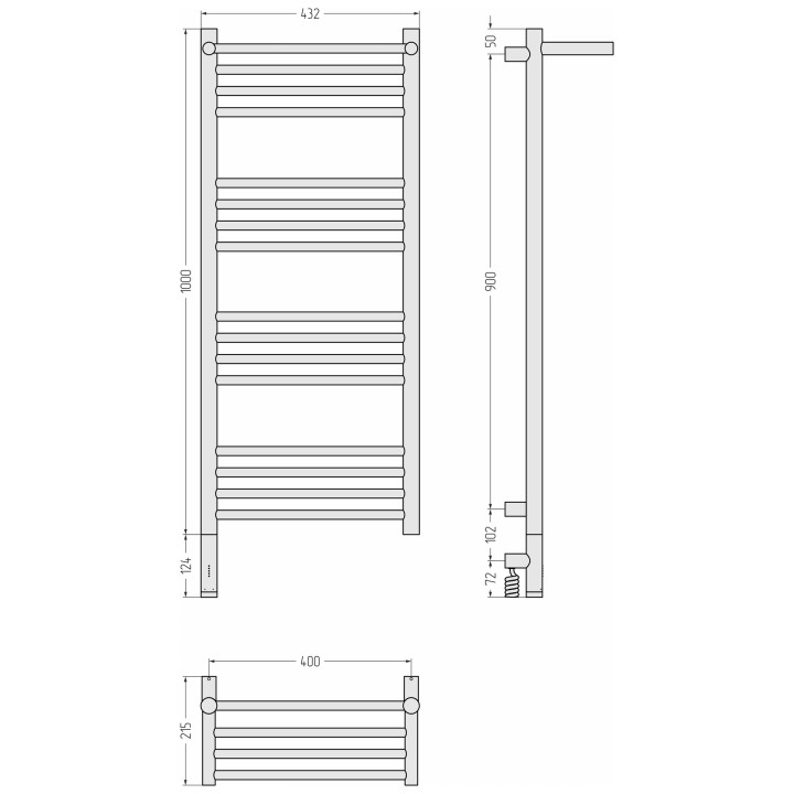 Сунержа 05-6006-1040 полотенцесушитель 100x40
