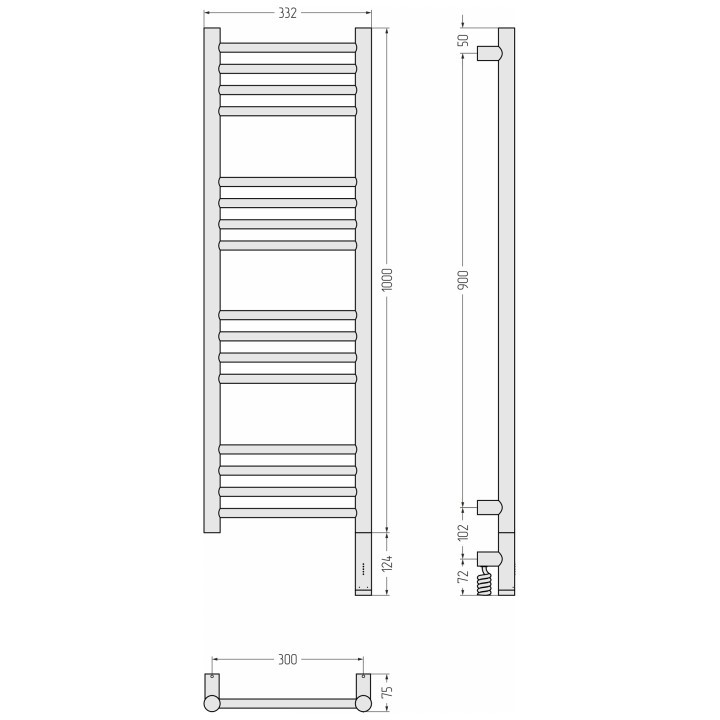 Сунержа 032-6005-1030 полотенцесушитель 100х30 электрический