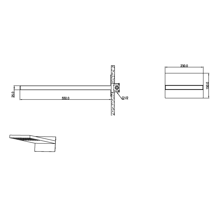 Boheme 419-MW верхний душ 23x55 см White
