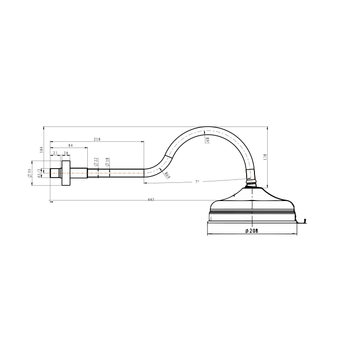 Boheme Imperiale 414 верхний душ 20 см Gold