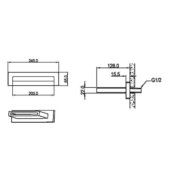 Boheme 625/2-B излив каскадный Black