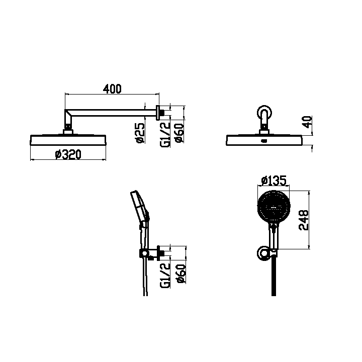 Boheme 427-CB душевой набор CELL Copper Brushed