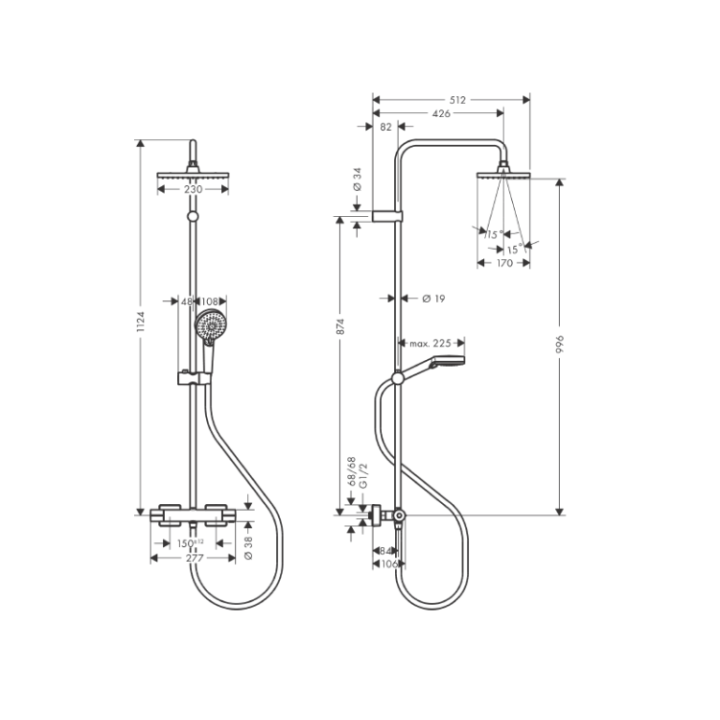 Hansgrohe 26286670 душевая система Matt Black