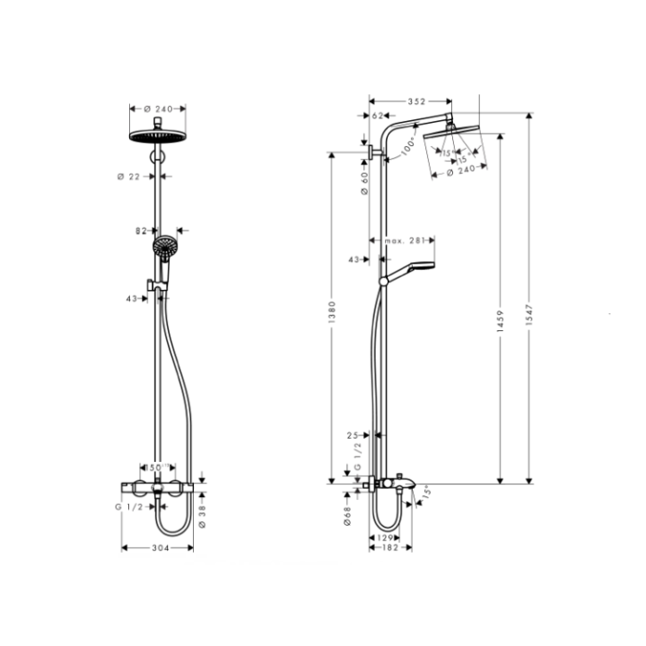 Hansgrohe 27320000 душевая система Crometta S