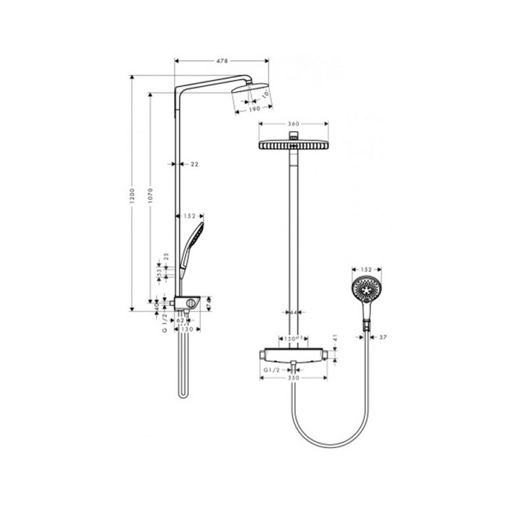 Hansgrohe 27112400 душевая система Raindance E