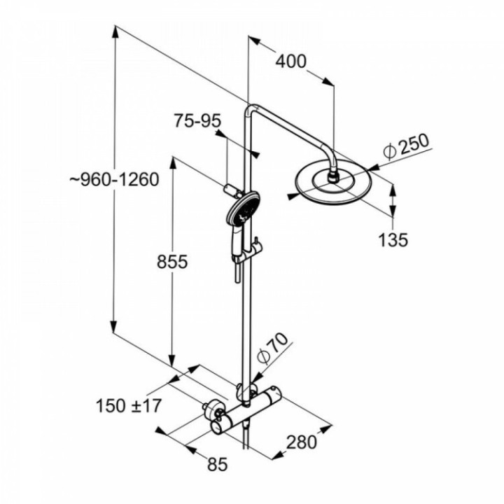 Kludi 6709205-00 душевая система термостат