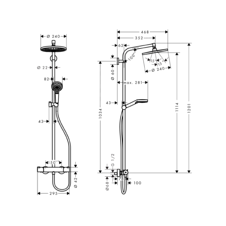 Hansgrohe 27268000 душевая система Crometta S