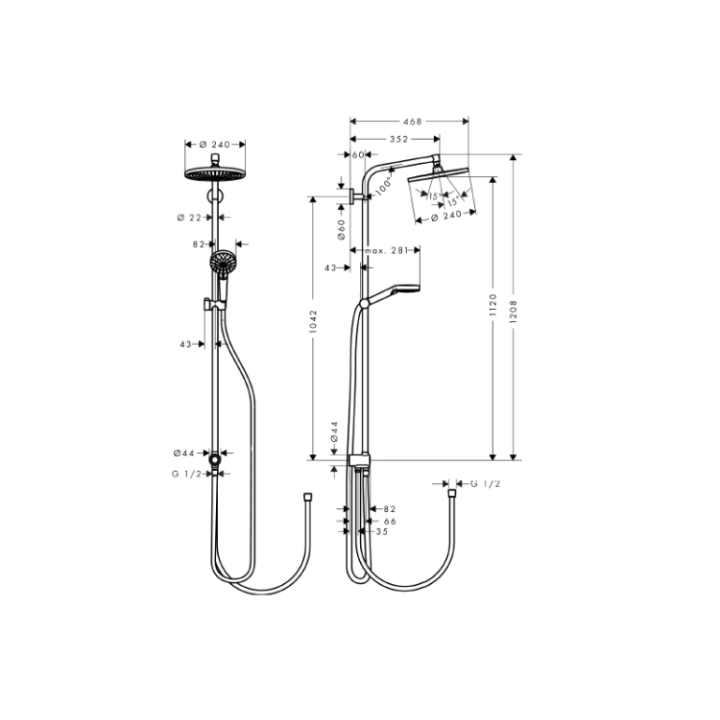Hansgrohe 27270000 душевая система Crometta S