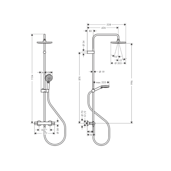 Hansgrohe 26276000 душ. система Vernis Blend