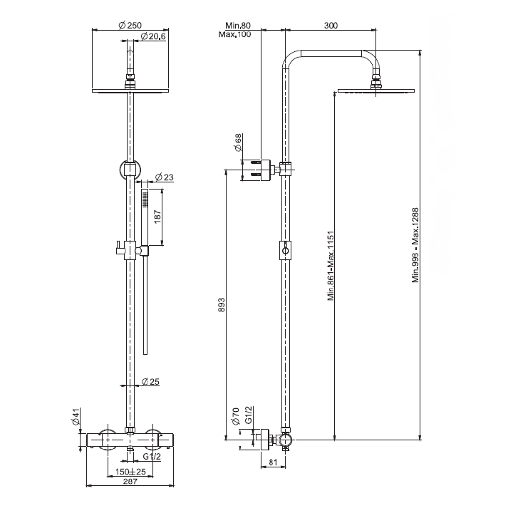 F4285/R256SN душевая система Fima Carlo Frattini