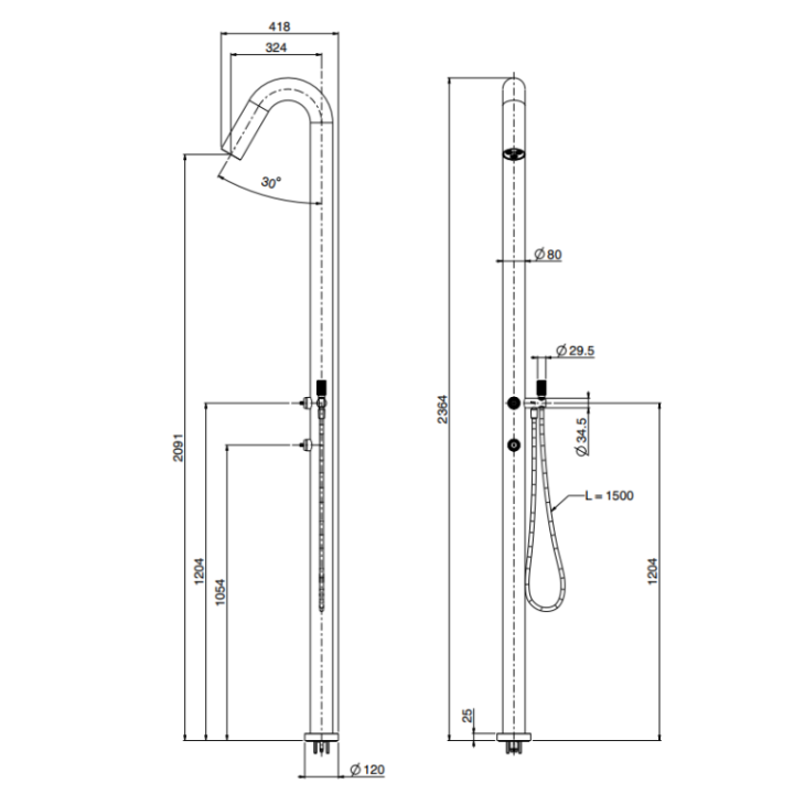 F5970X2R INOX душ-система Fima Carlo Frattini
