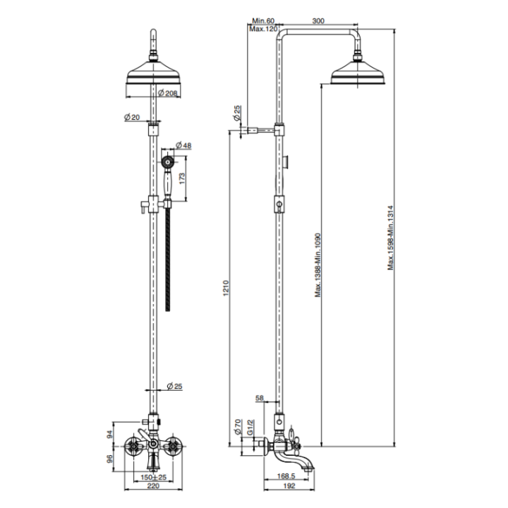 Fima F5004/2BR душевая система Olivia бронза
