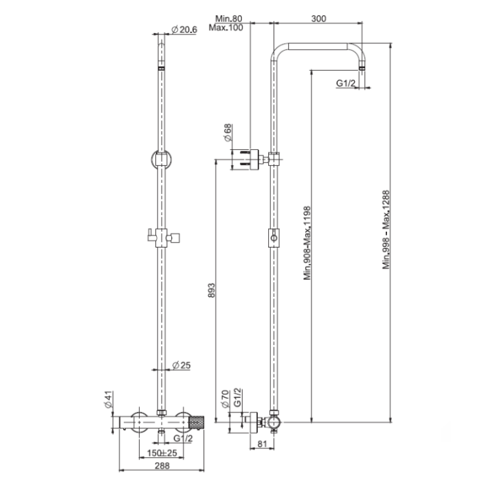 Душевая система F4285TXCR Fima Carlo Frattini
