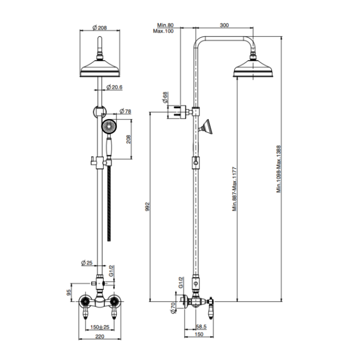 F5405/2OR Душевая система Fima Herend Gold