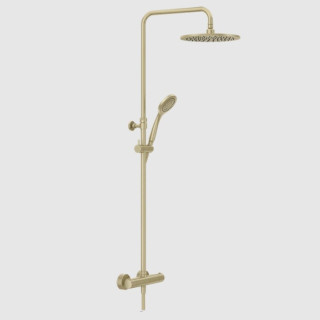 Gessi Mimimalistic shower Душевая система термостатическая Brushed Brass PVD