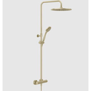 Gessi Minimalistic shower Душевая система термостатическая Brushed Brass PVD