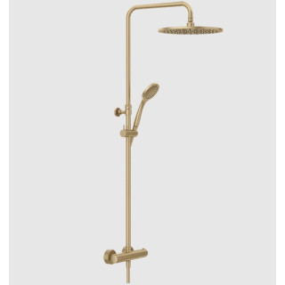 Gessi Minimalistic shower Душевая система термостатическая Warm Bronze Brushed PVD