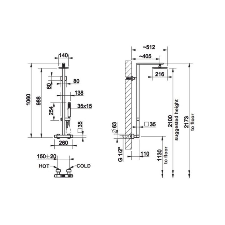 Gessi 23447#031 душевая система Rettangolo