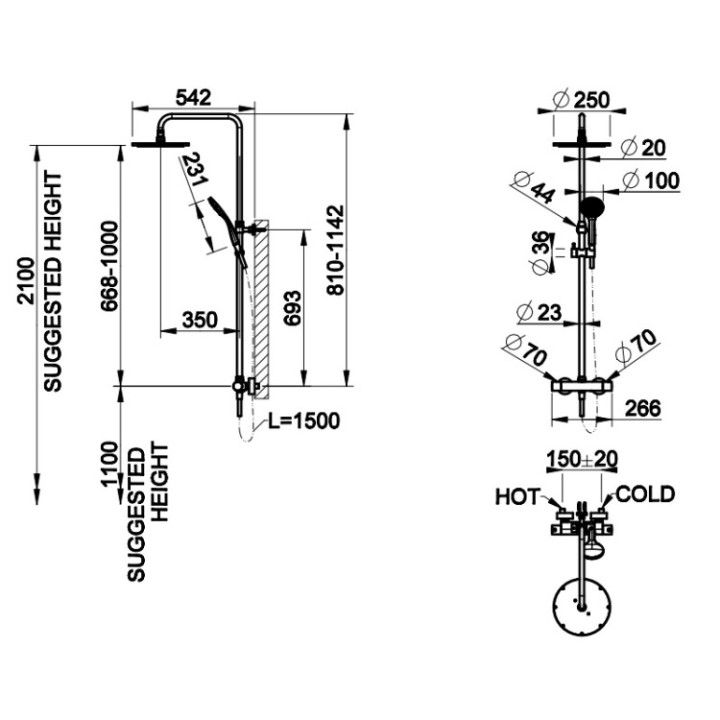 Gessi 35175#149 душевая система Finox Nickel
