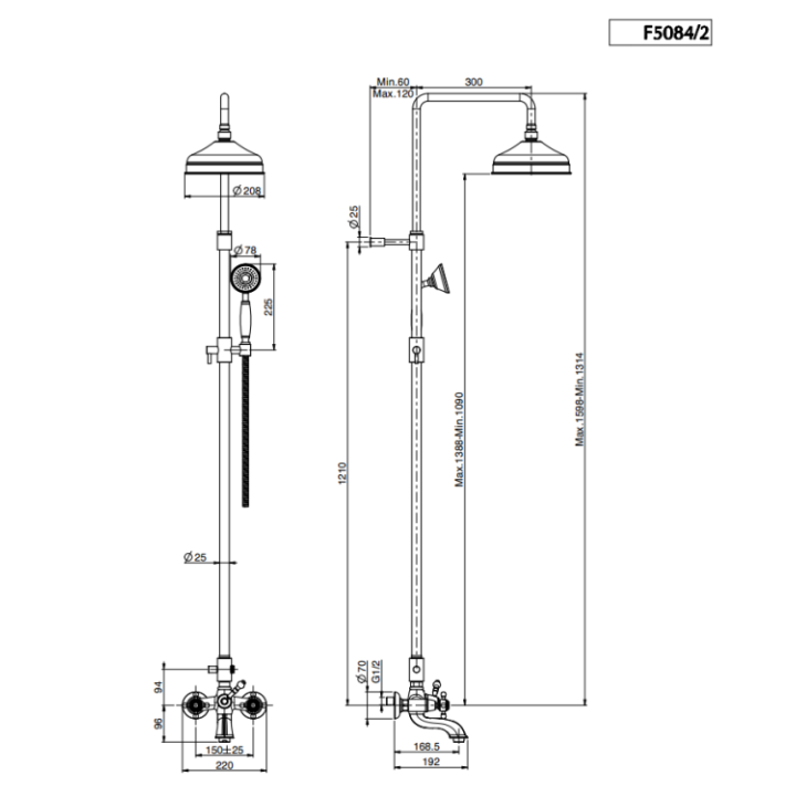 F5084/2CR Fima Carlo Frattini душевая система
