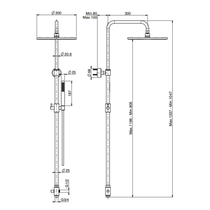 F2120LCN душевая система Fima Carlo Frattini