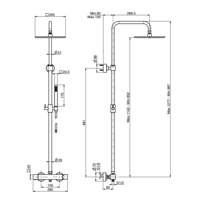 F4255/Q255SN душевая система Fima Carlo