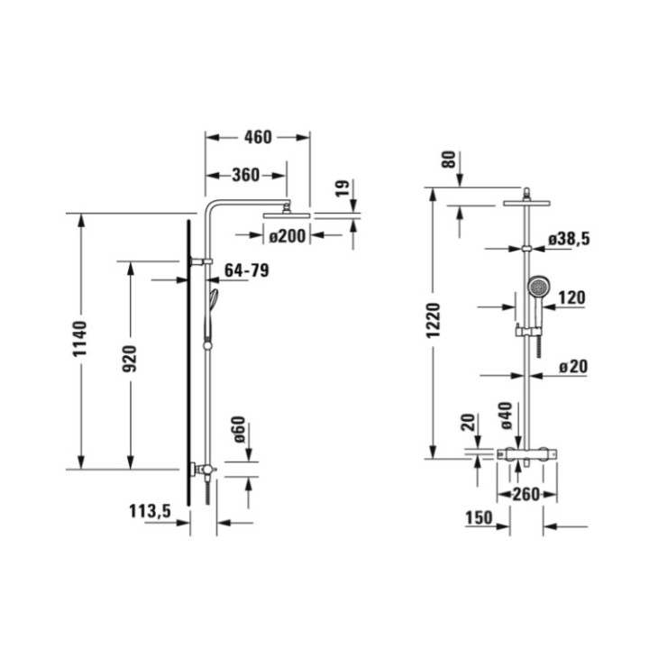 Duravit B24280008010 душевая система.