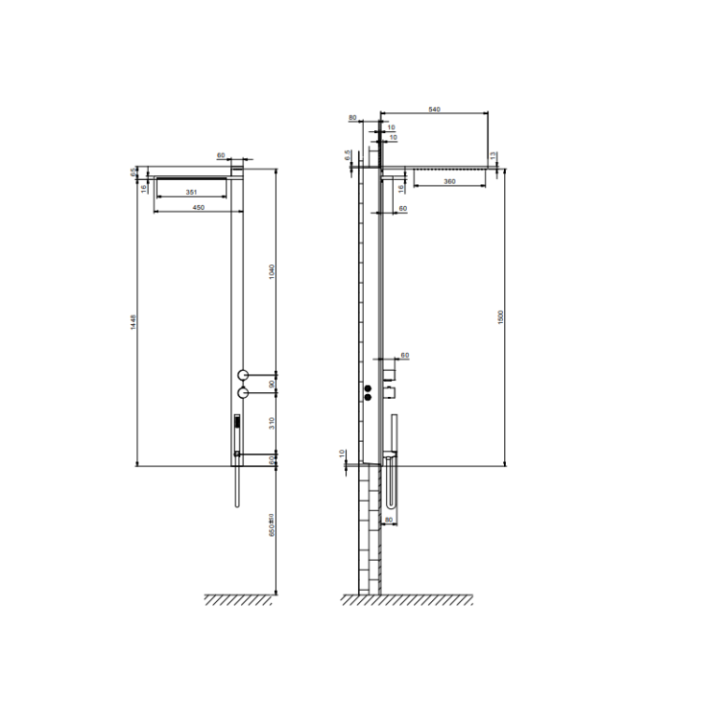 Fantini 72 93 H001 Душевая система Steel Matt