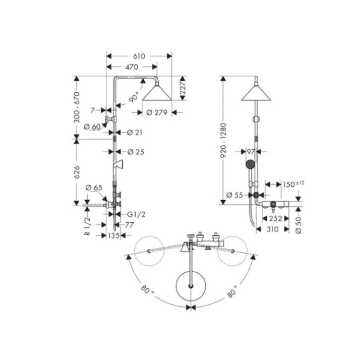 Axor 26020930 душевая система Copper Plated
