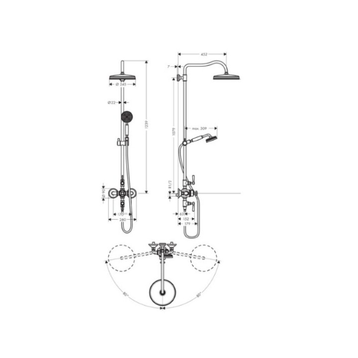 Axor 16572130 душевая система Bronzato
