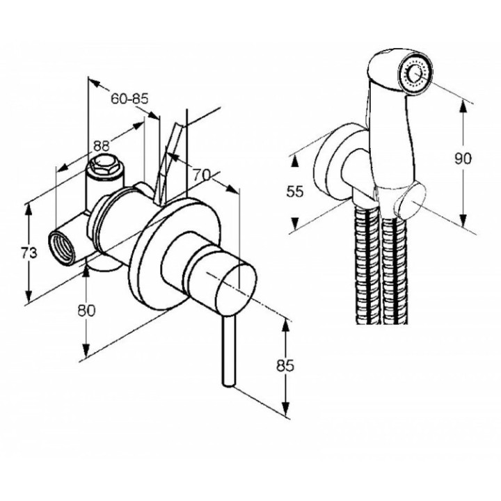 Kludi 389990576 BOZZ гигиенический душ, скрытый монтаж