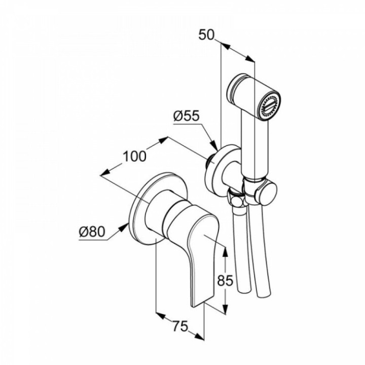Kludi 489980565 гигиенический душ Zenta SL