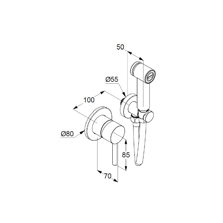 Kludi 38998N076 гигиенический душ BOZZ золото
