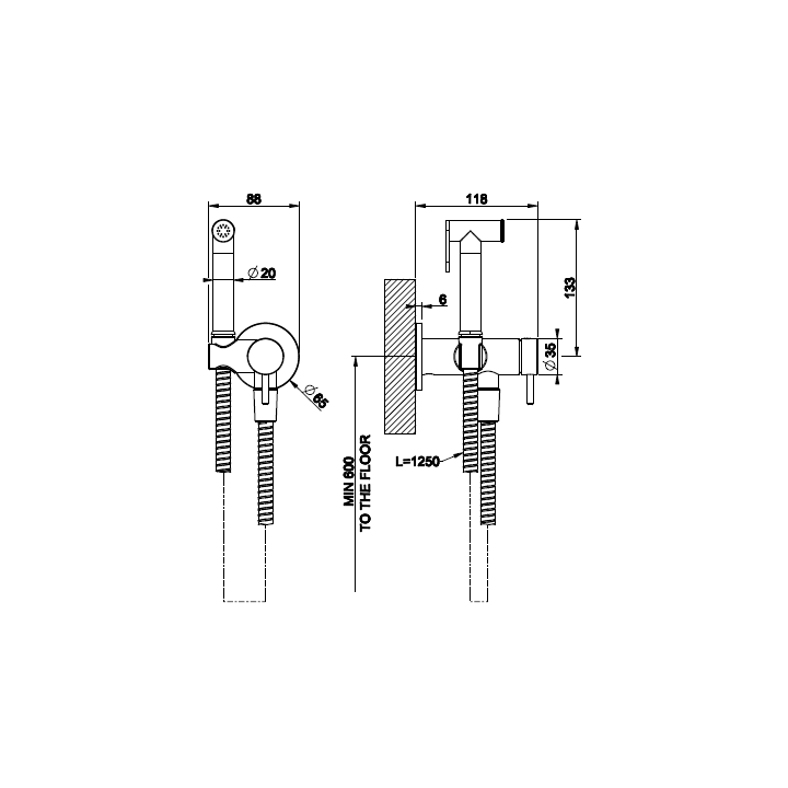 Gessi 45130#279 гигиенический душ Matt White