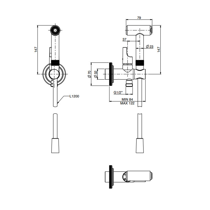 F1320/4ZS гигиенический душ Fima Park Lane бронза