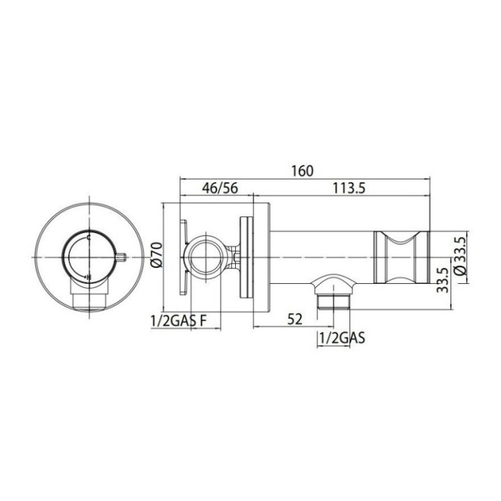 Bossini E37011B.030 гигиенический душ скрытый монтаж