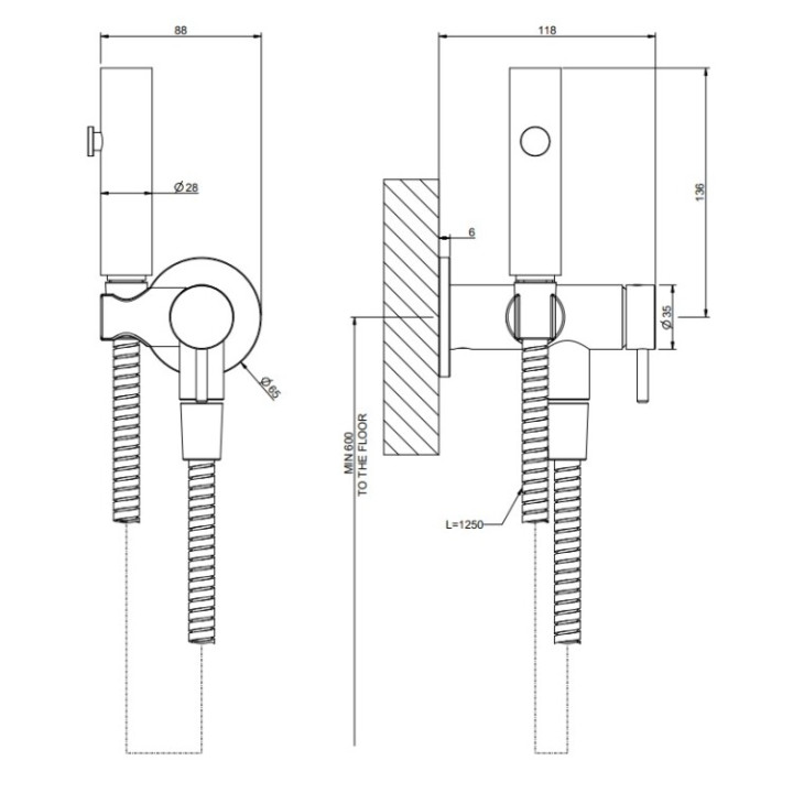 Gessi 45131#727 гигиенический душ Inciso латунь