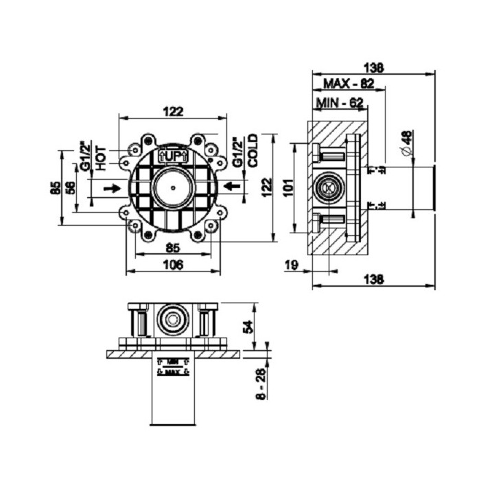 Gessi 09276#031 скрытая часть для гигиенического душа