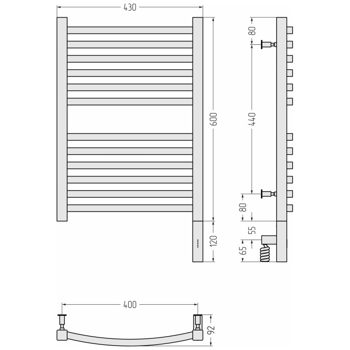 Полотенцесушитель Сунержа Аркус 3.0, 00-5705-6040