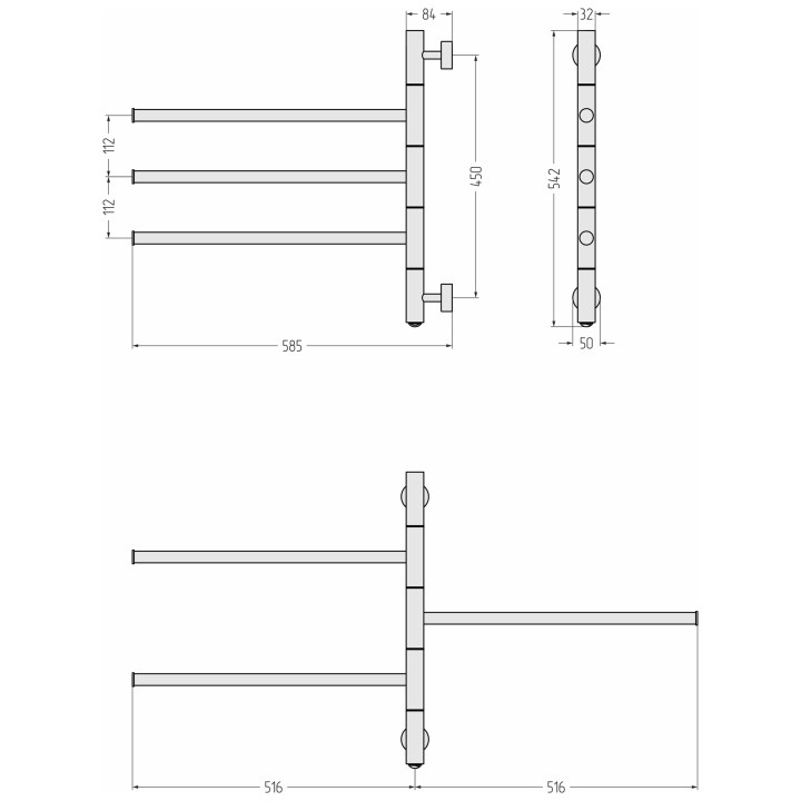 Полотенцесушитель Сунержа Триада 54х58 см, 00-0822-0540
