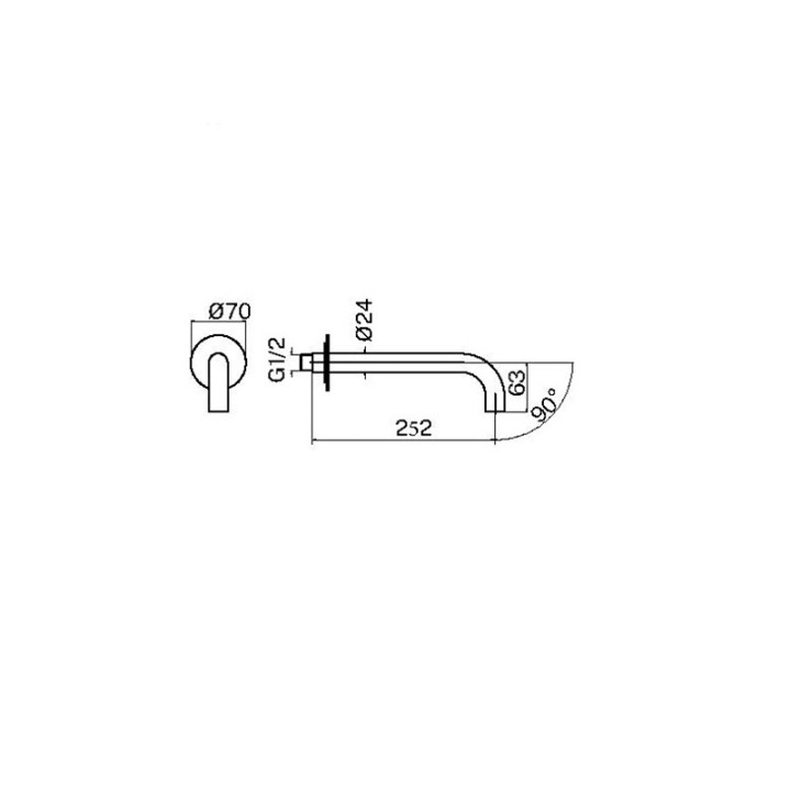 Излив Plumberia IXO хром для раковины и ванны