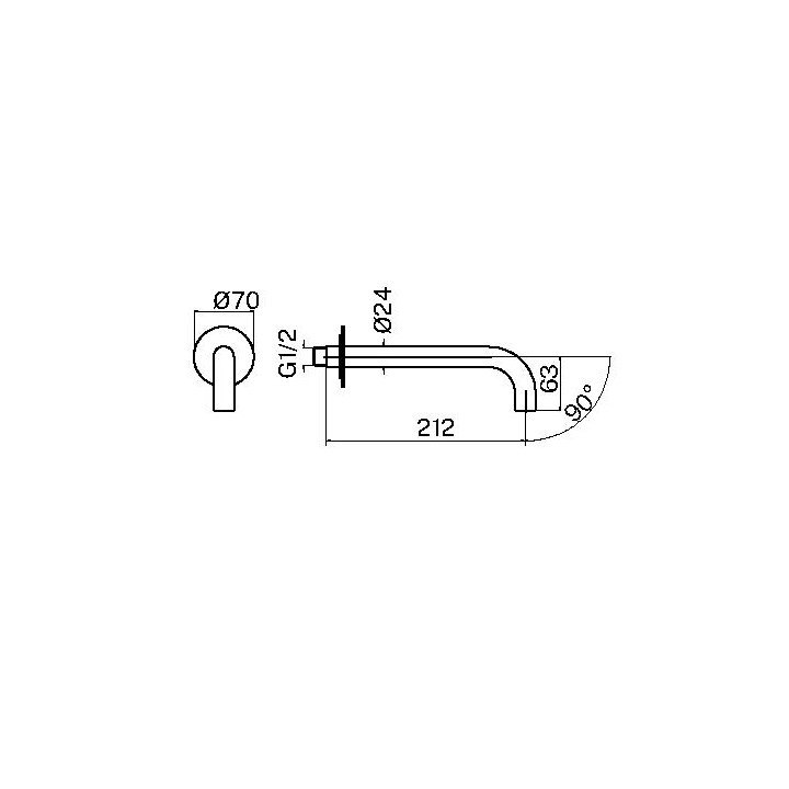 Излив Plumberia IXO медь брашированная для раковины/ванны, SPT0060RS