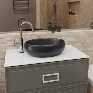 Раковина Charus Northwall 34x49 см черный матовый