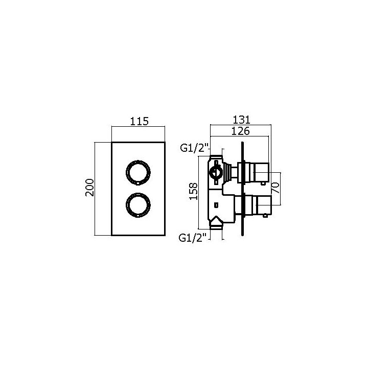 Смеситель Plumberia Selection IXO для душа, XOT5020CR