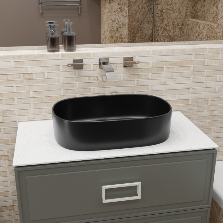 Раковина Charus Tenaro 36.5x56 см, черный матовый