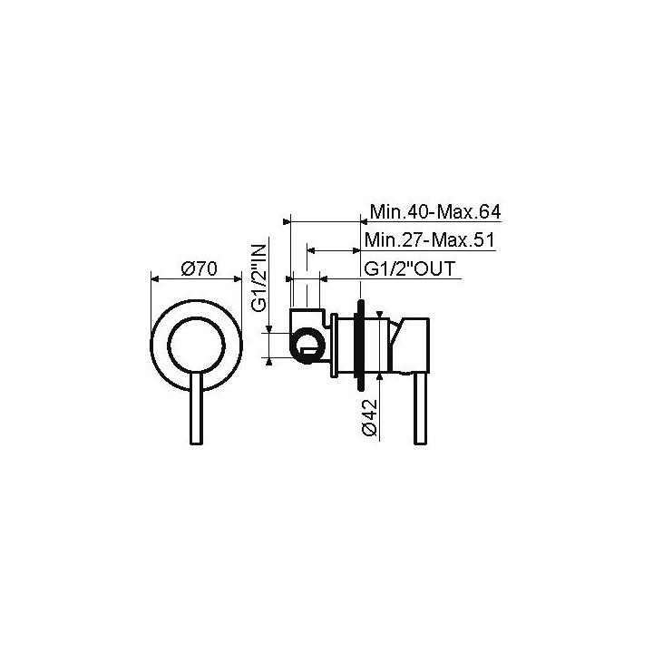 Смеситель для душа Plumberia Selection IXO, KITXO1135CR